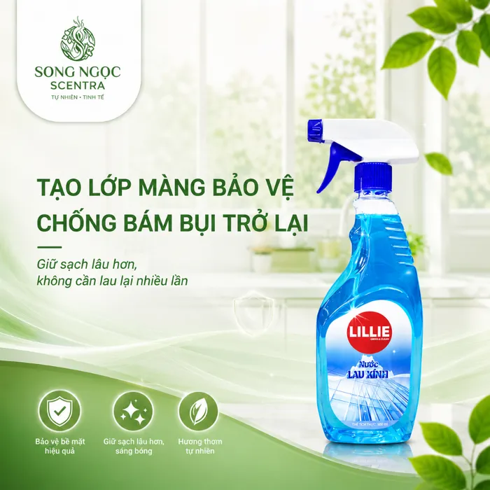 Nước lau kính Lillie 580ml Xanh biển