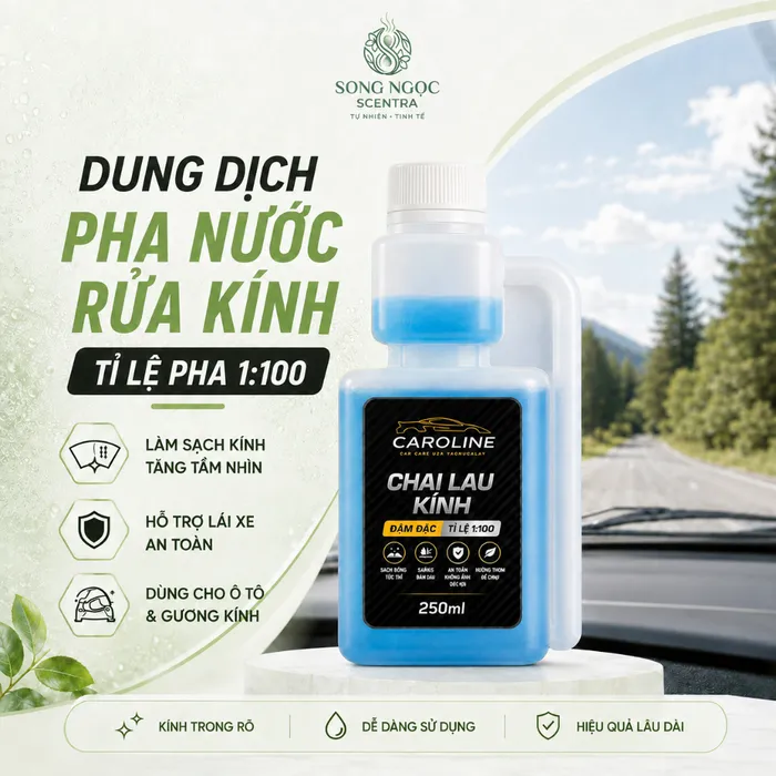Nước lau kính đậm đặc 1 100 CAROLINE 250ml