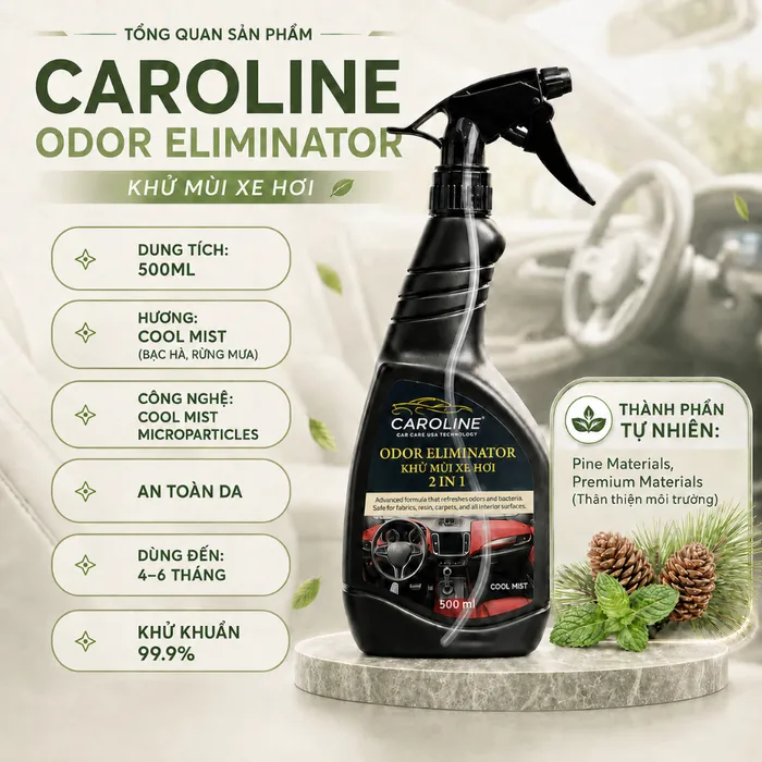 Khử mùi xe cao cấp CAROLINE 500ml